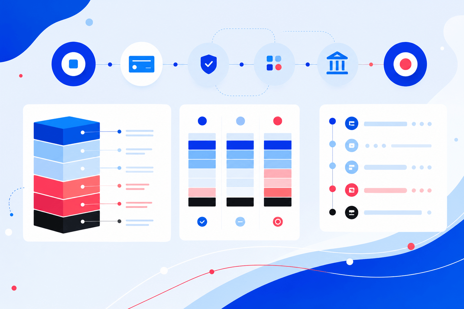 Payment pricing components arranged for clear comparison